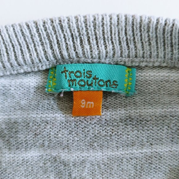 Trois Moutons Cotton Diamond Knit Footless Romper 9 Months - Picture 4 of 7